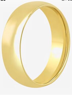 Mens 6MM 14K Gold Over Silver Wedding Band